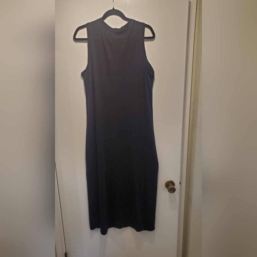 Chicos Black Tank Top Maxi Dress Front Slip Size 2 (12/14) - Picture 5 of 8
